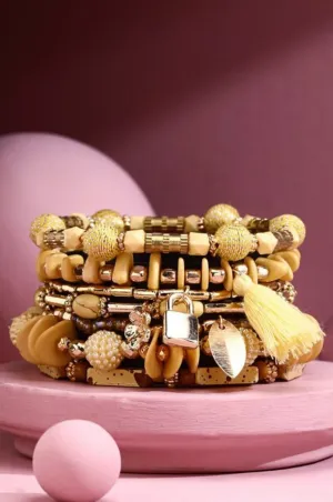 Belle Bracelet Stack Set - Yellow