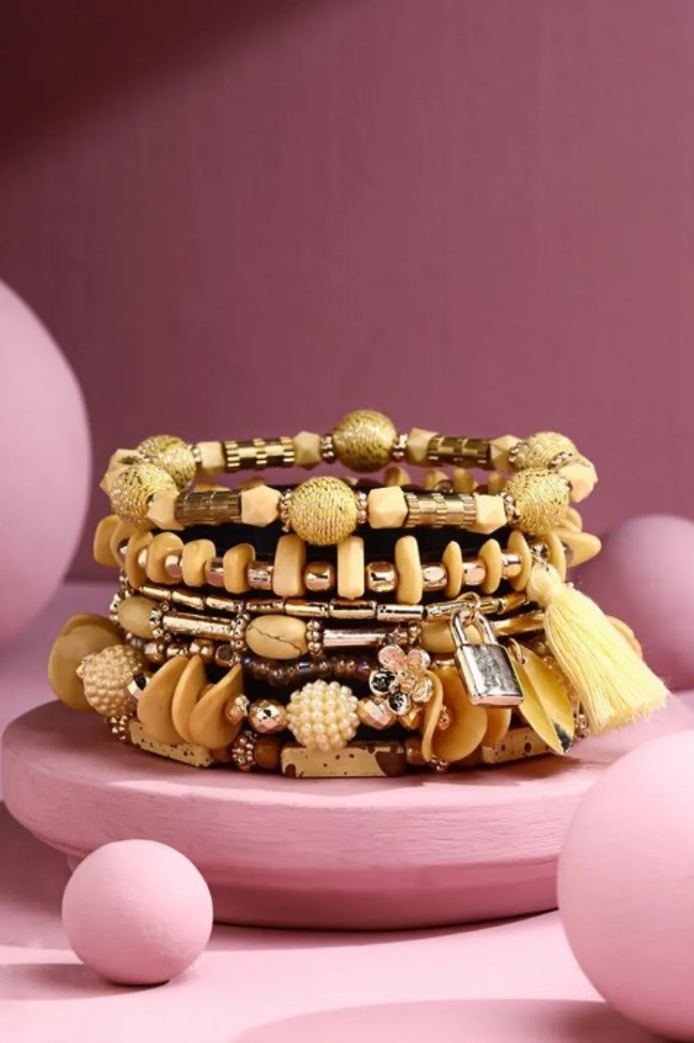 Belle Bracelet Stack Set - Yellow