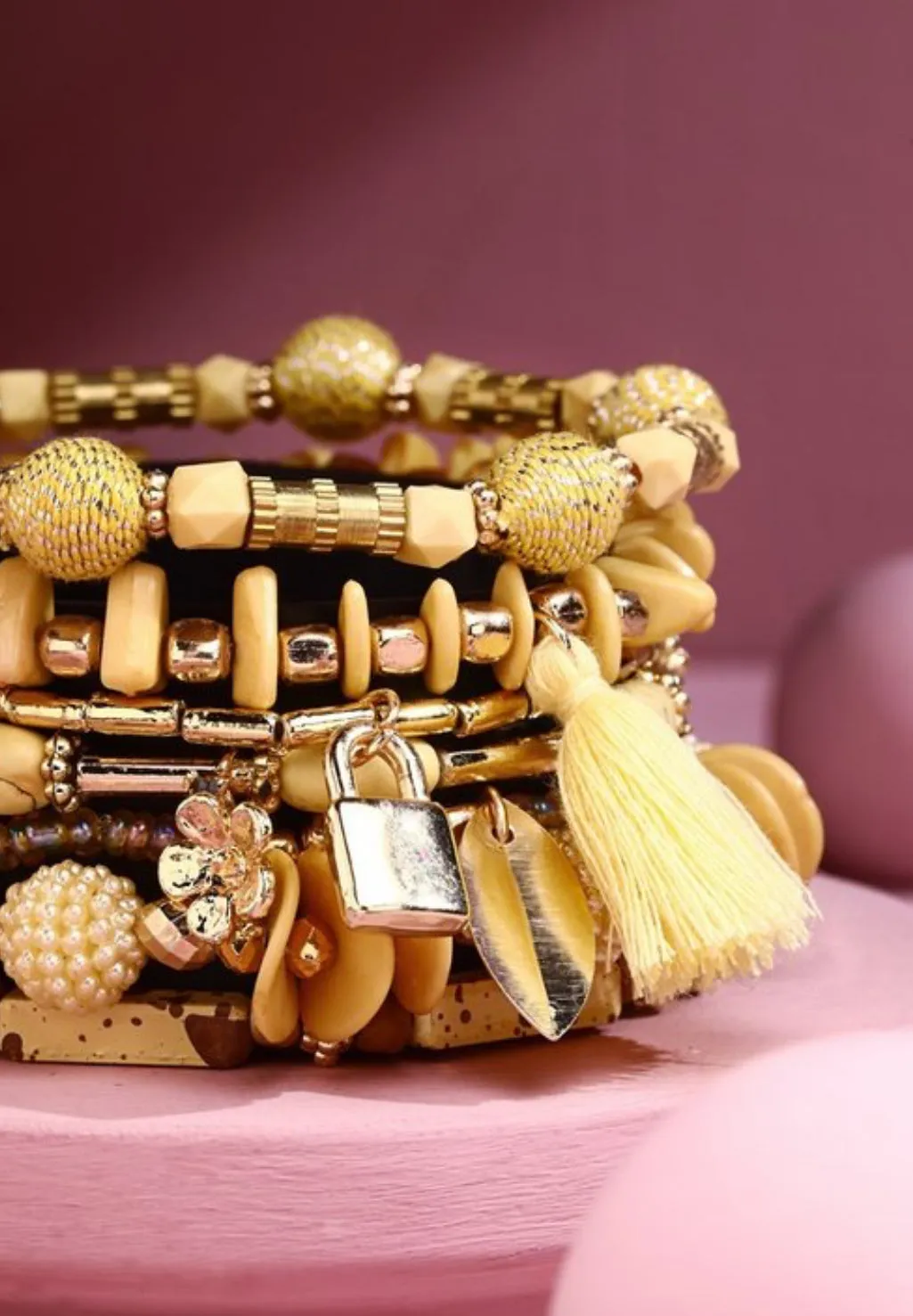 Belle Bracelet Stack Set - Yellow