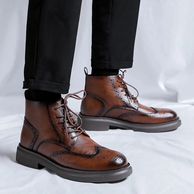 Ben Charles Brogue Leather Boots