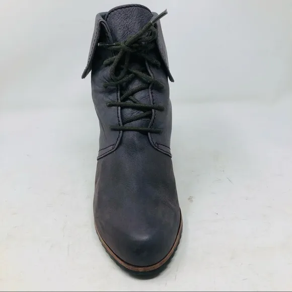 Biala Nubuck Cuffed Laced Wedge Ankle Boots