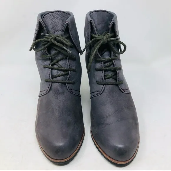 Biala Nubuck Cuffed Laced Wedge Ankle Boots