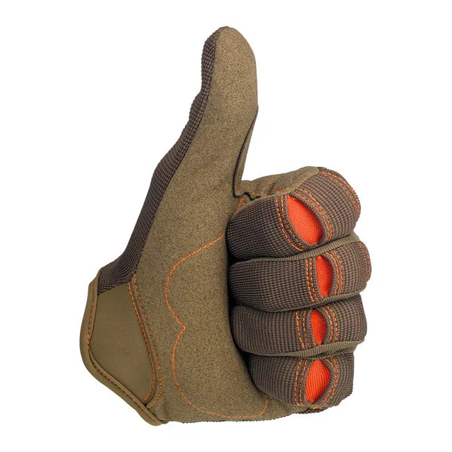 Biltwell hansker Moto. Brun/sort/orange