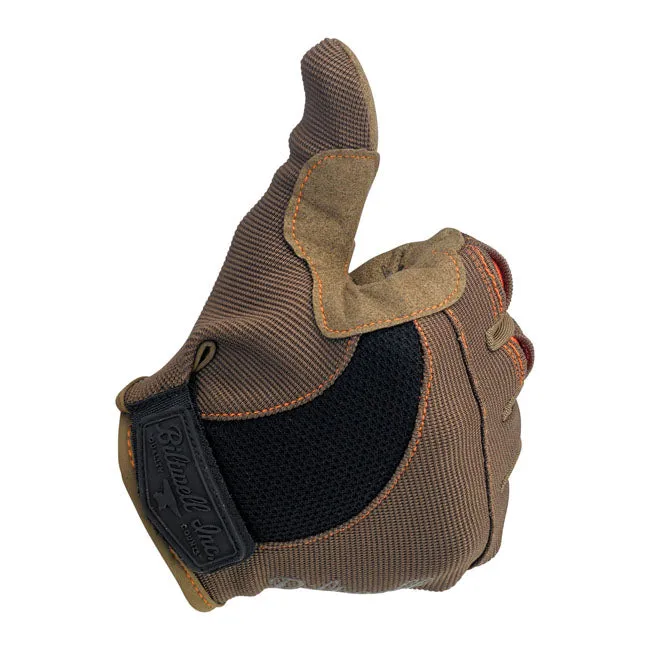 Biltwell hansker Moto. Brun/sort/orange