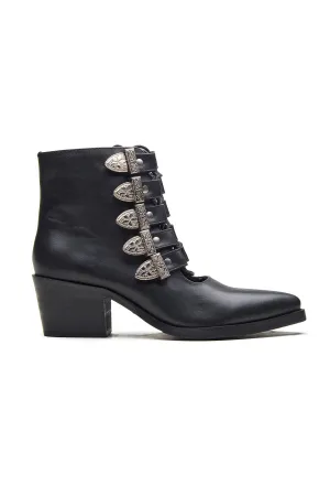 Black Lace Detail Ankle Boots