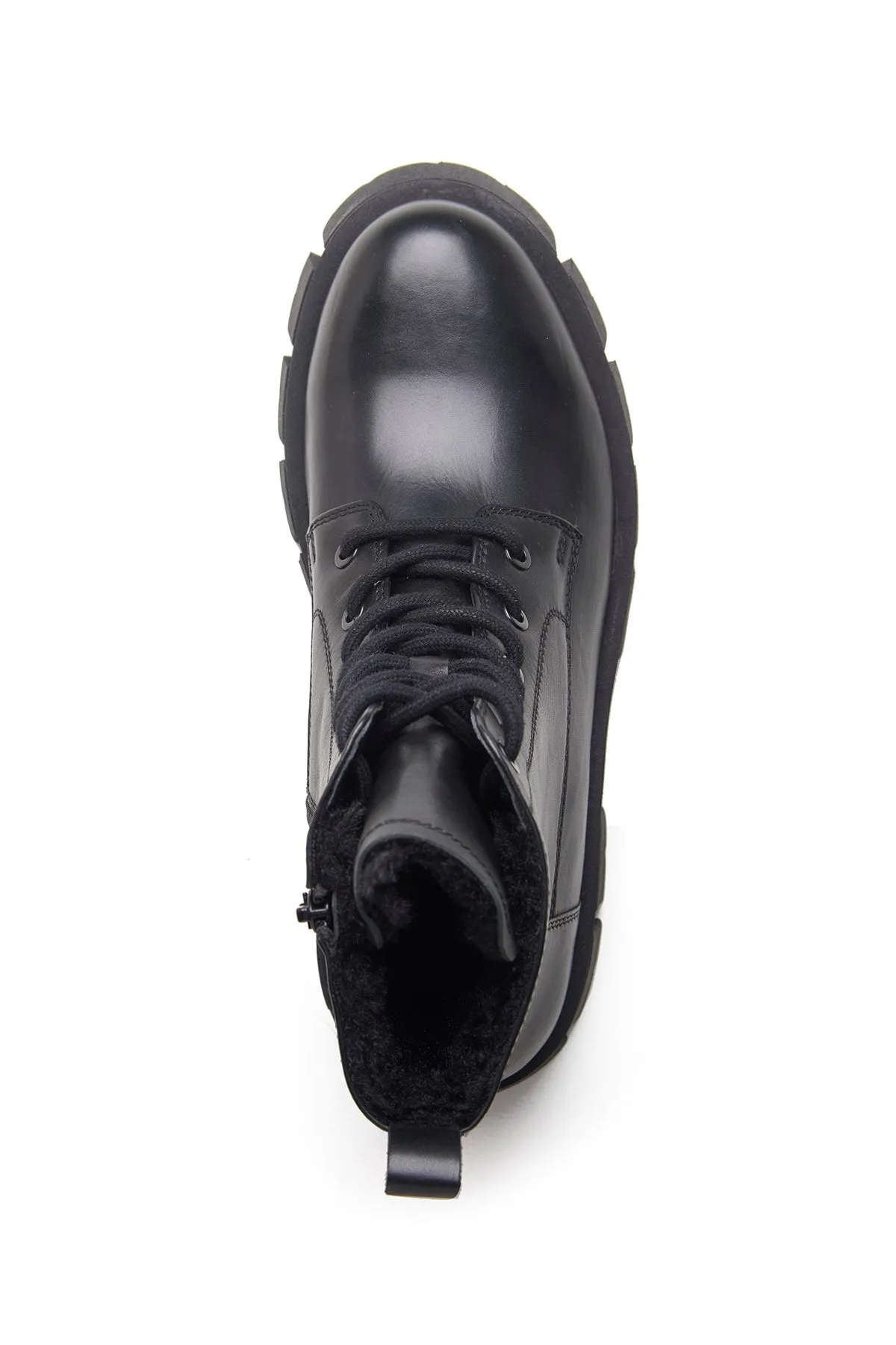 Black Lace Up Comfortable Boots