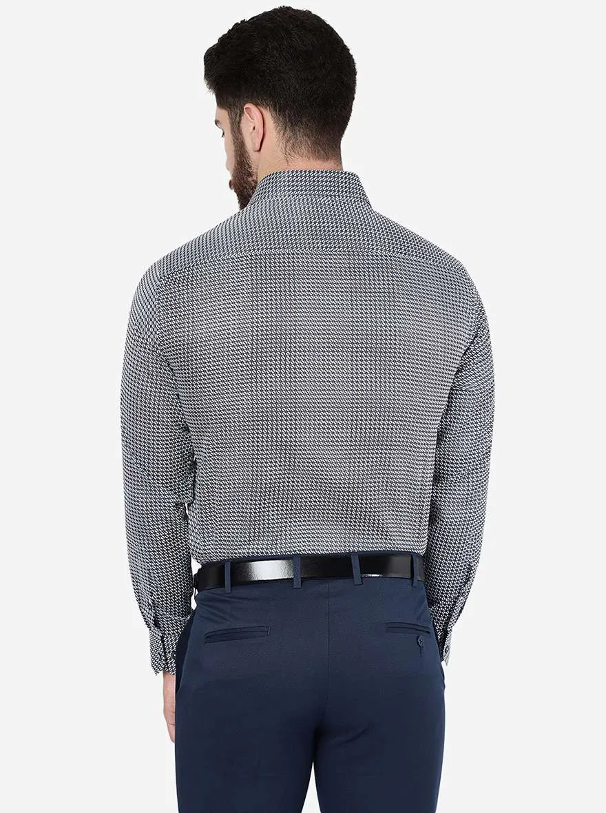 Black Printed Regular Fit Formal Shirt | JadeBlue