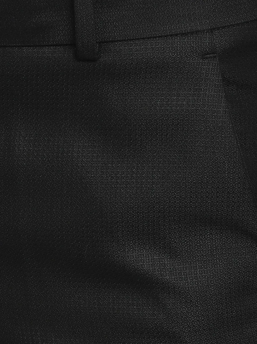 Black Solid Slim Fit Formal Trouser | Greenfibre