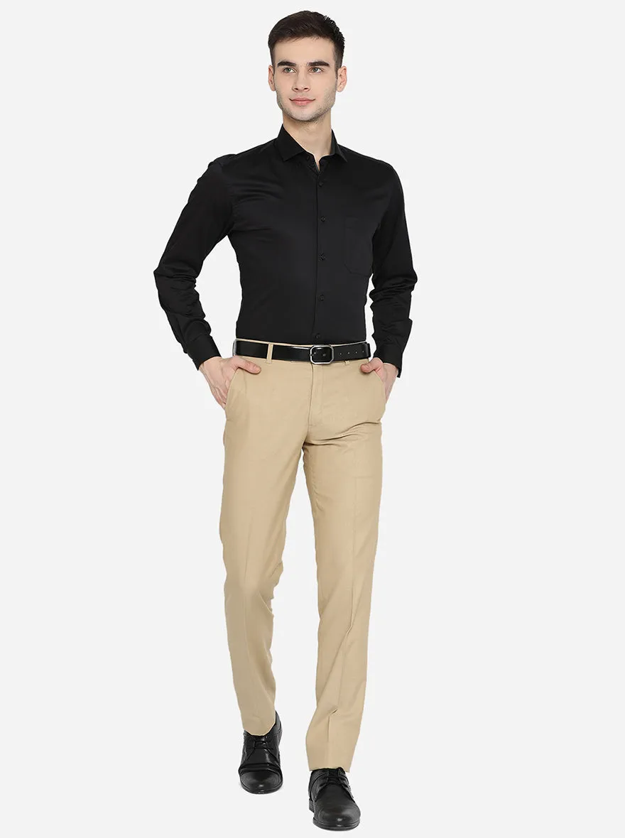 Black Solid Slim Fit Party Wear Shirt | Greenfibre