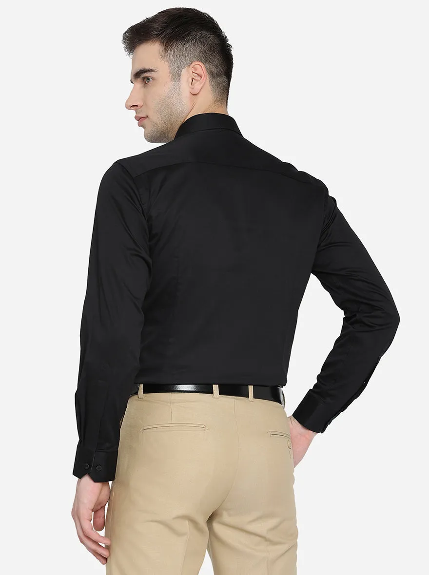 Black Solid Slim Fit Party Wear Shirt | Greenfibre