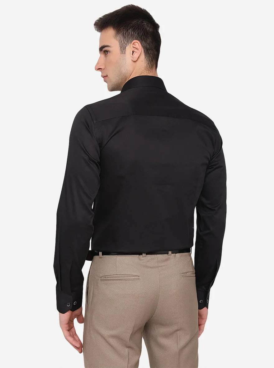 Black Solid Slim Fit Party Wear Shirt | Wyre
