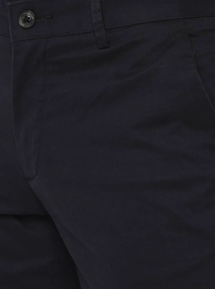 Black Solid Uno Fit Casual Trouser | JadeBlue