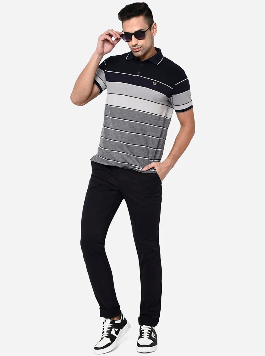 Black Solid Uno Fit Casual Trouser | JadeBlue