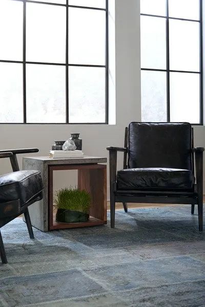 BROOKS LOUNGE CHAIR-RIALTO EBONY, BLACK WASH