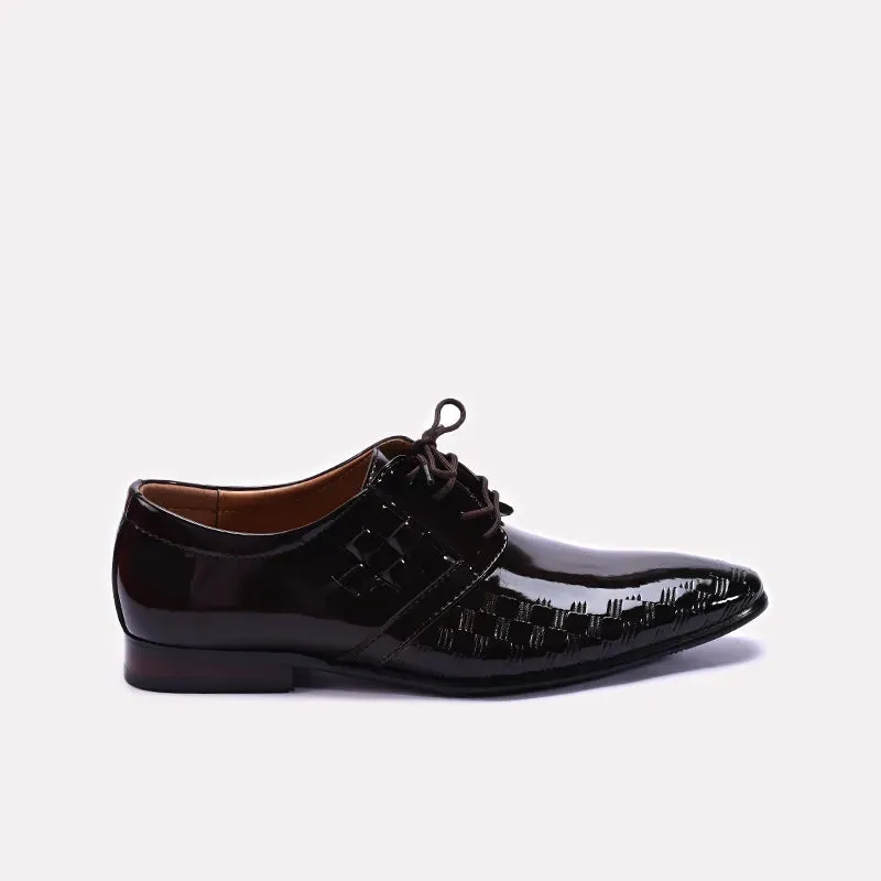 Brown Glossy Derby Shoes 0111273