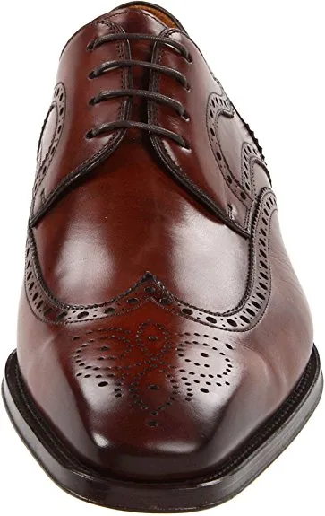 Brown Wingtip Brogue Leather Dress Shoes for Men