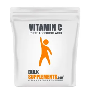 BulkSupplements.com Vitamina C Polvo – Ácido ascórbico puro (2.2 lbs – 2.2 lbs – 1333 porciones) sin OMG – Sin gluten
