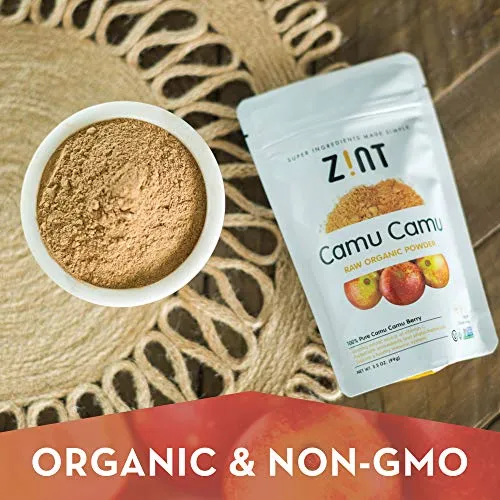 Camu Camu en polvo, Vitamina C Natural por Zint: crudo orgánico Antioxidant Superfood – Apoyo inmune Booster &amp; Anti Envejecimiento, sin OGM, Super Vitamina C Berry (3.5 oz)