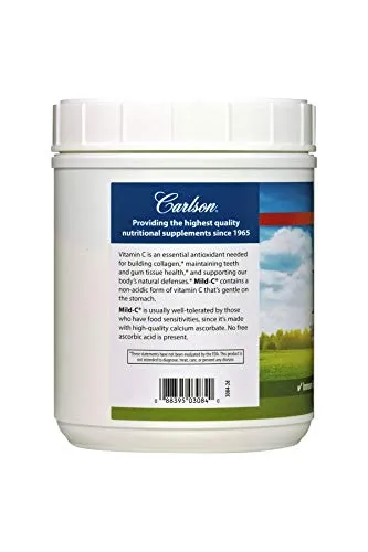 Carlson mild-c cristales 1000 g Immune support Limón Flavored polvo, 1