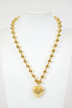 Caroline Hill - Deedra Heart Necklace Gold
