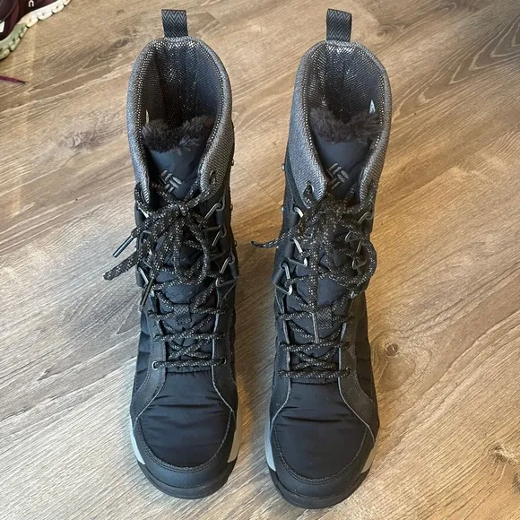 Columbia Meadows Omni-Heat 3D Mid Calf Boot Black Waterproof Womens 8.5 UK 6.5