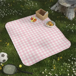Cozy Pink Gingham Picnic Blanket - Outdoor Essential for Summer Gatherings
