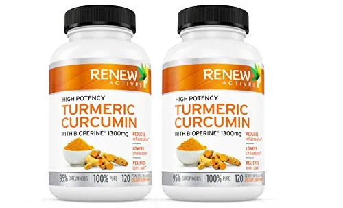 Cúrcuma de doble fuerza   cápsulas de pimienta negra, curcumina de cúrcuma sin OMG con bioperina, beneficios antiinflamatorios y antiedad, sensación menos dolor en las articulaciones en 2 semanas, suministro de 2 meses, 1300 mg, 2