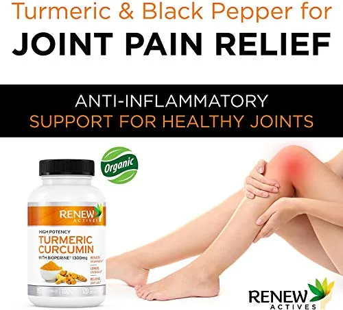 Cúrcuma de doble fuerza   cápsulas de pimienta negra, curcumina de cúrcuma sin OMG con bioperina, beneficios antiinflamatorios y antiedad, sensación menos dolor en las articulaciones en 2 semanas, suministro de 2 meses, 1300 mg, 2