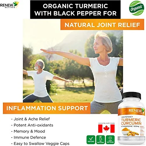 Cúrcuma de doble fuerza   cápsulas de pimienta negra, curcumina de cúrcuma sin OMG con bioperina, beneficios antiinflamatorios y antiedad, sensación menos dolor en las articulaciones en 2 semanas, suministro de 2 meses, 1300 mg, 2