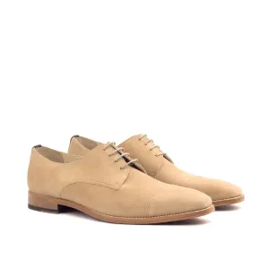 DapperFam Vero in Taupe / Brown Men's Flannel & Italian Suede Derby