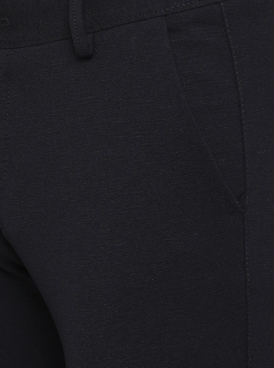 Dark Blue Solid Slim Fit Club Wear Trouser | JB Studio