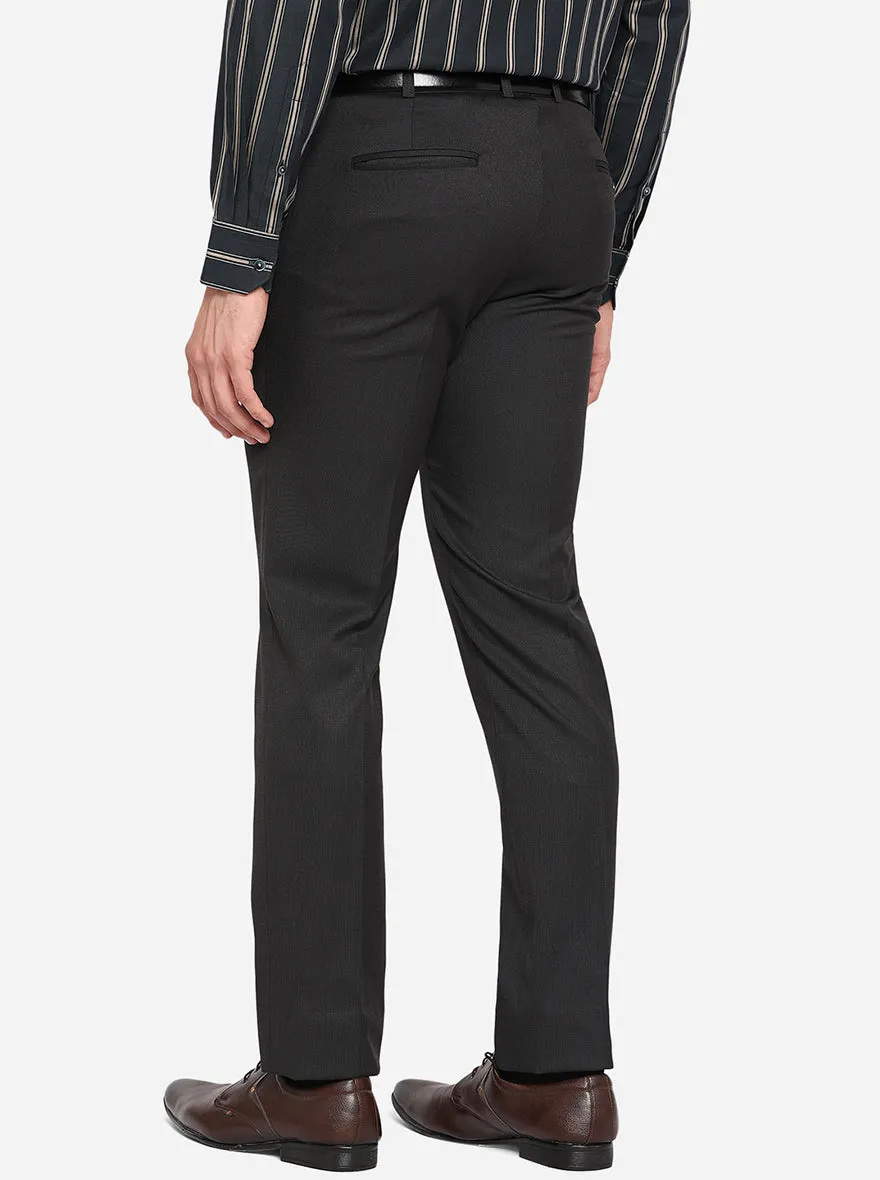 Dark Grey Solid Slim Fit Formal Trouser | JB Studio
