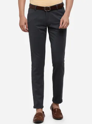 Dark Grey Solid Venice Fit Casual Trouser | JadeBlue