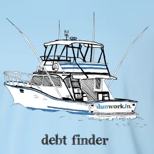 Debt Finder Mens Fishing Boat Long Sleeve Islander SPF 50  Performance Tee