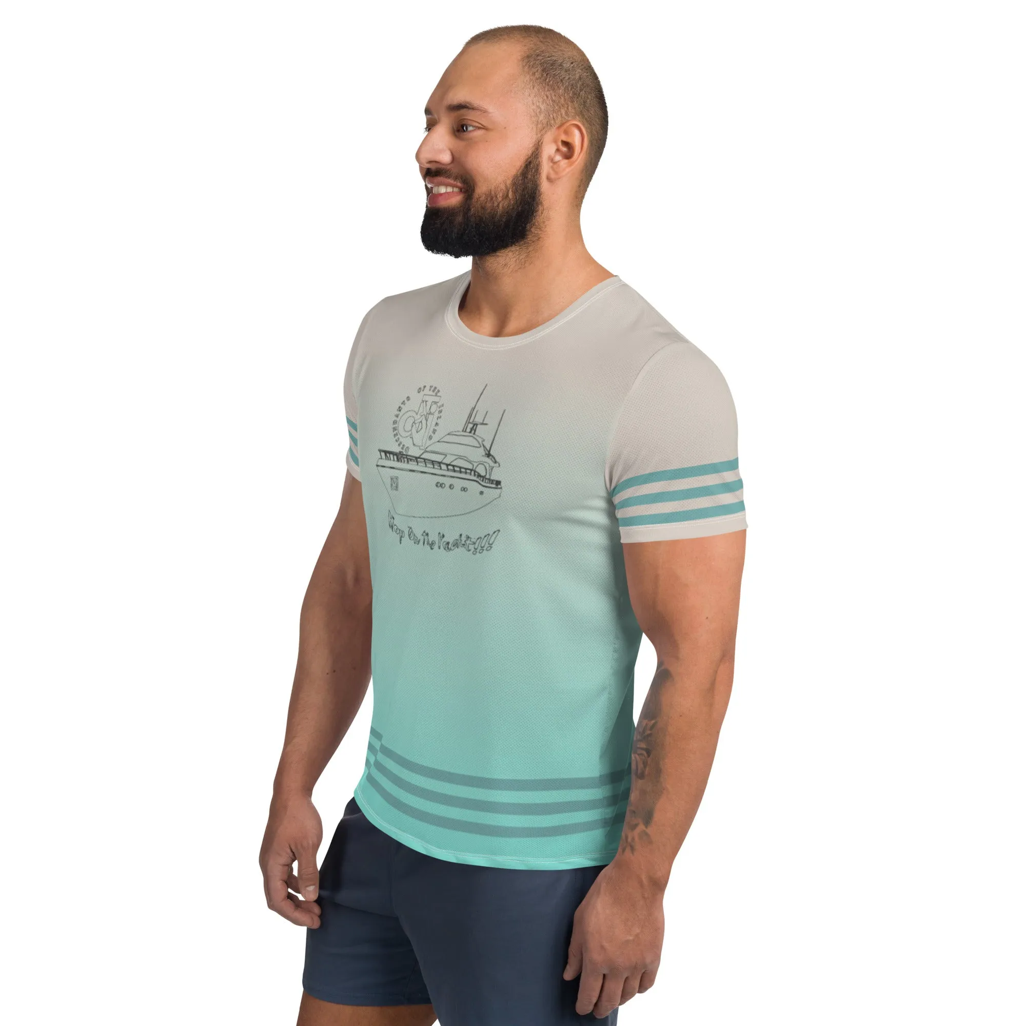 Descendants of the Island Hop on the Yacht Men's Athletic T-shirt
