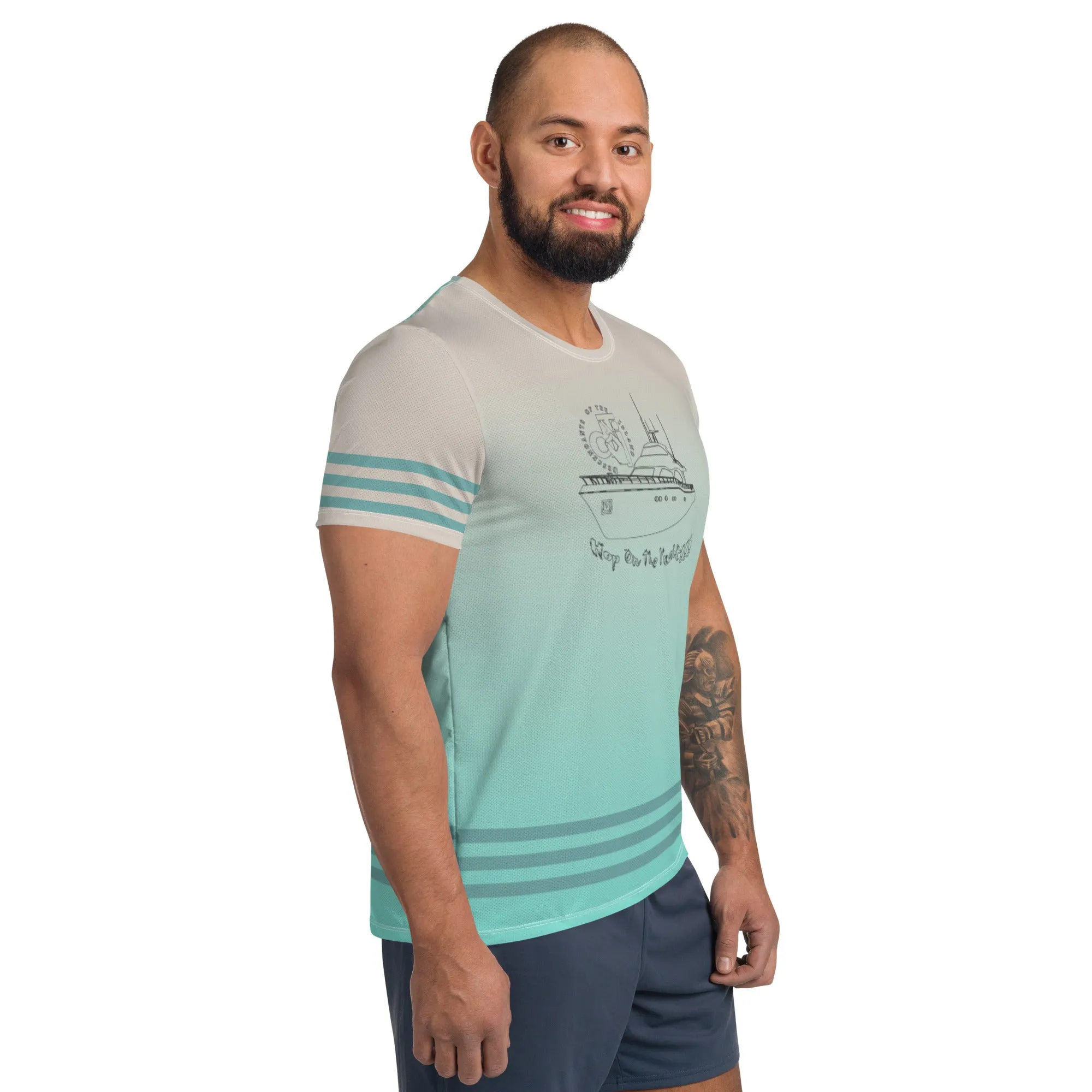 Descendants of the Island Hop on the Yacht Men's Athletic T-shirt