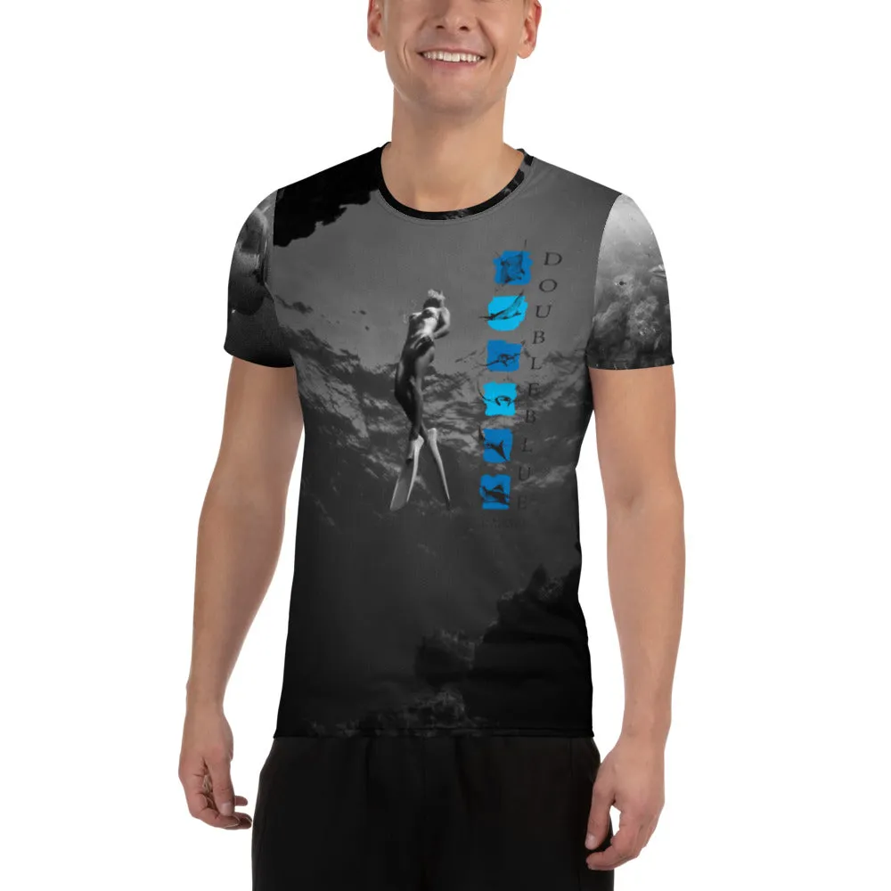 DoubleBlue LOGO Ocean Ecstasy All-Over Print Men's Athletic T-shirt