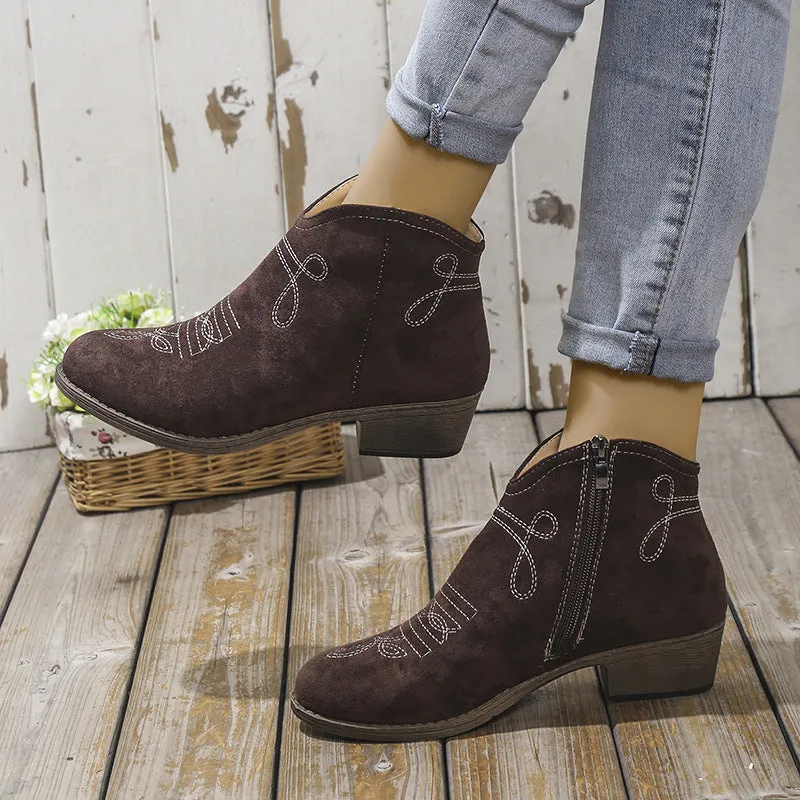 Dusty Darlings Block Heel Ankle Boots