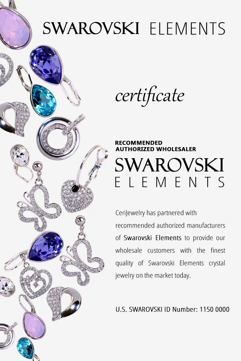 E7161 Wholesale Smokey Grey Swarovski Elements Drop Earrings