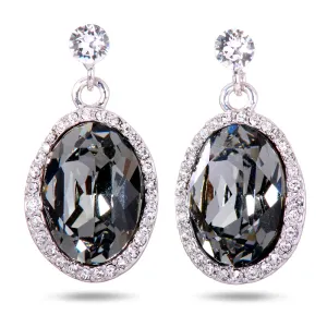 E7161 Wholesale Smokey Grey Swarovski Elements Drop Earrings