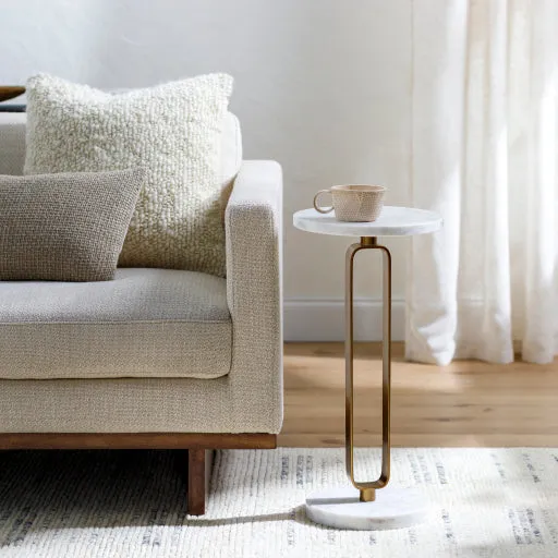Elegant Marble and Metal Accent Table