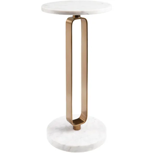 Elegant Marble and Metal Accent Table
