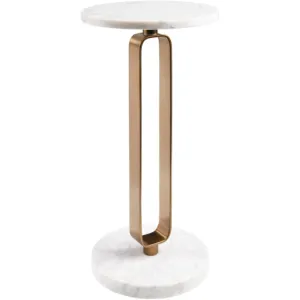 Elegant Marble and Metal Accent Table