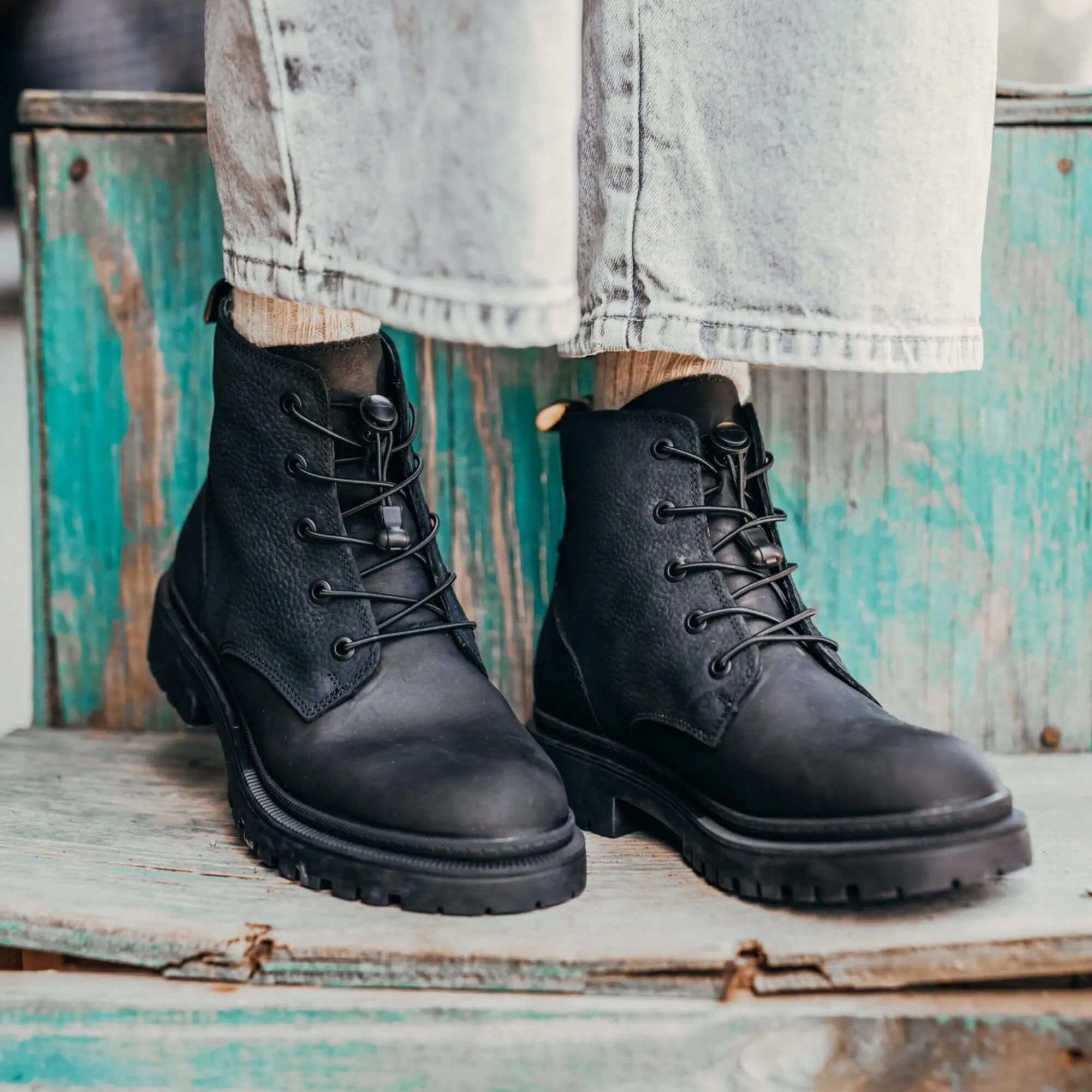 Explorer Black Rustic Women's Ankle Boot