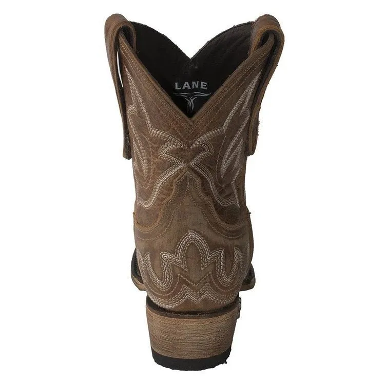 Faux Leather Cowboy Ankle Boots For Women Wedge