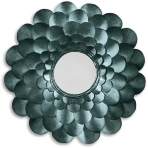 Floral Petal Mirror in Teal