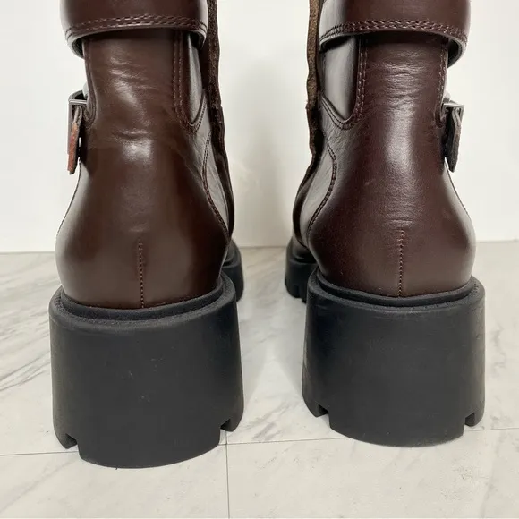 Franco Sarto Emerson Brown Leather Lug Sole Boot 8 1/2 M