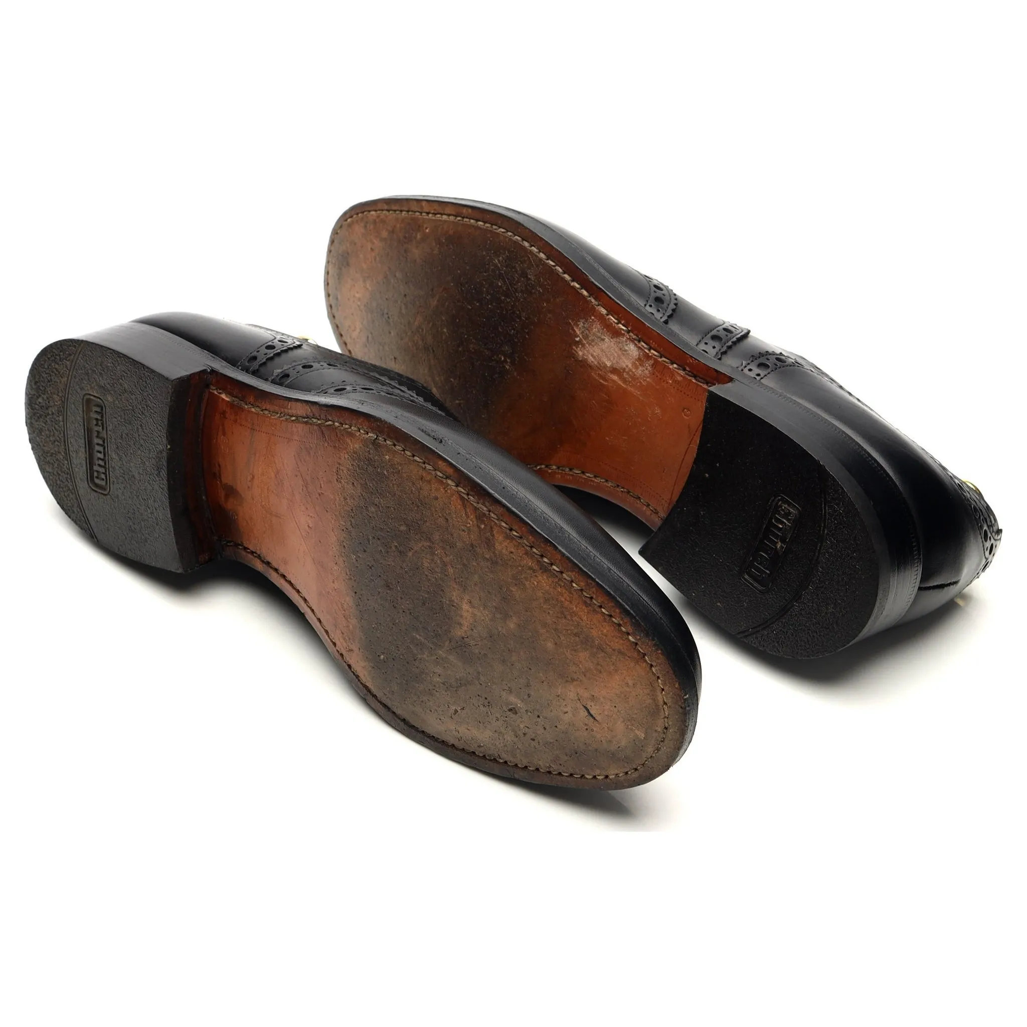 'Franklin' Black Leather Brogues UK 8.5 G