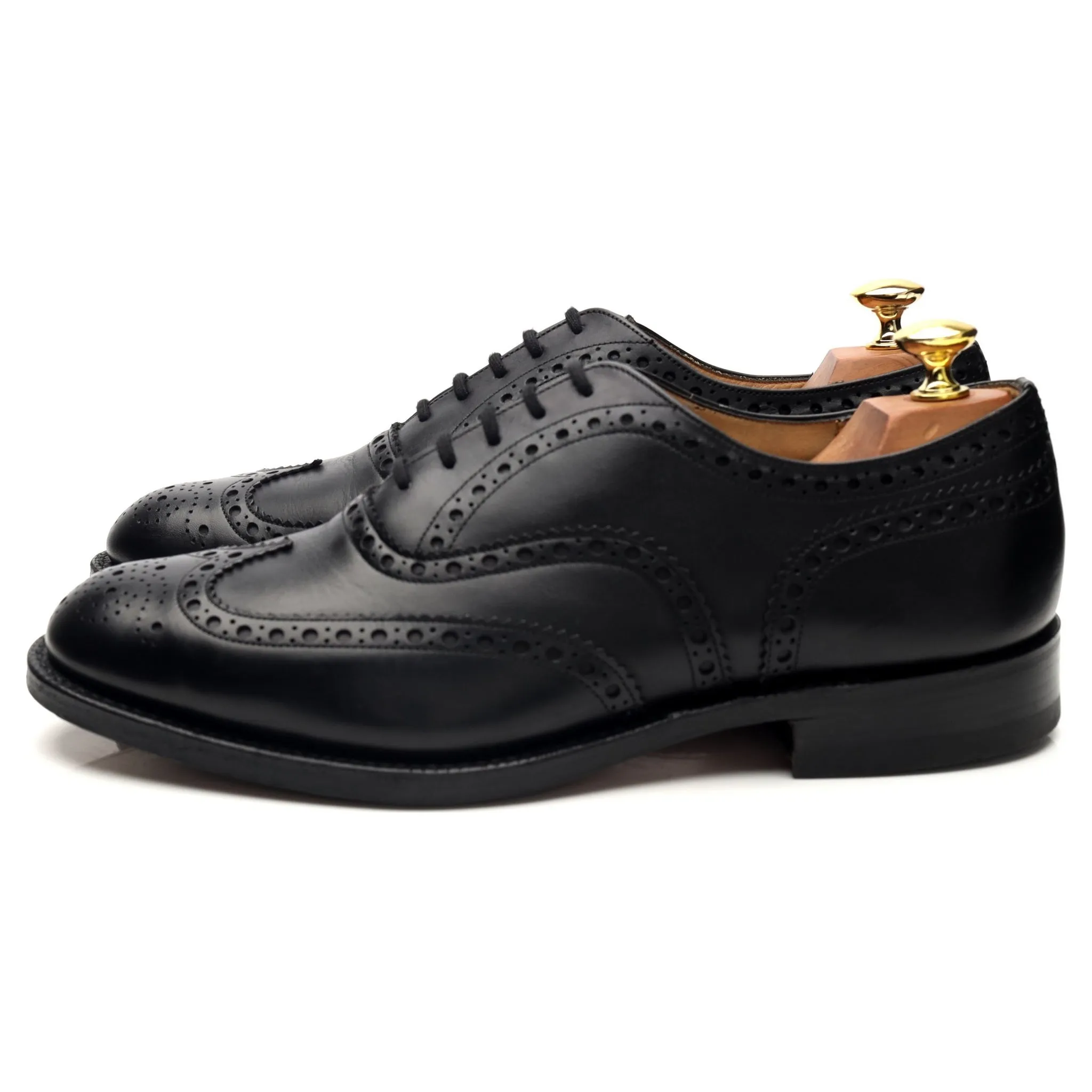 'Franklin' Black Leather Brogues UK 8.5 G
