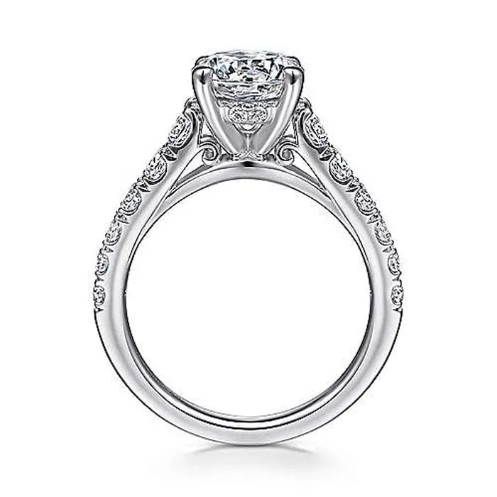 Gabriel & Co. "Piper" Round Diamond Engagement Ring Semi-Mounting in 14K White Gold